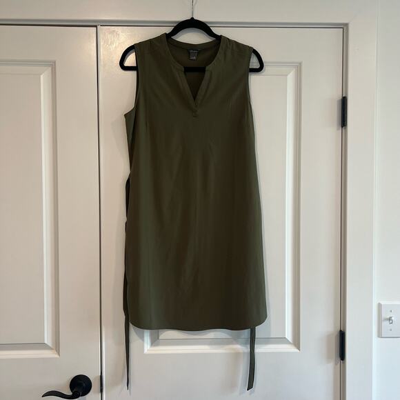 Eddie Bauer Women's Sleeveless Green Dress with Waist Tie Size M - Picture 1 of 8